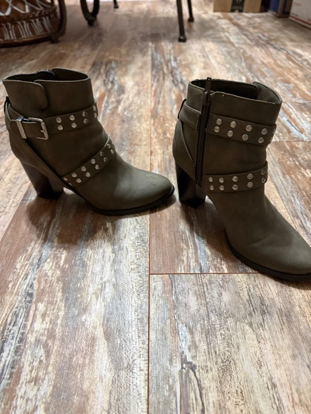 Style & Co. Betzie Olive Studded Ankle Booties